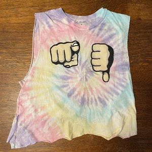 UNIF U Suck cropped muscle tee